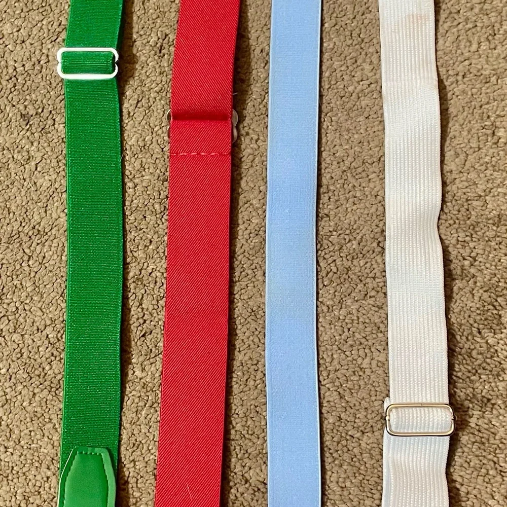 Kids Adjustable Elastic Belt Set for Baseball - Green, Red, Light Blue, Cream